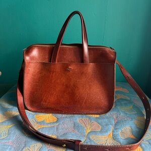 Madewell Brown Leather Crossbody Satchel